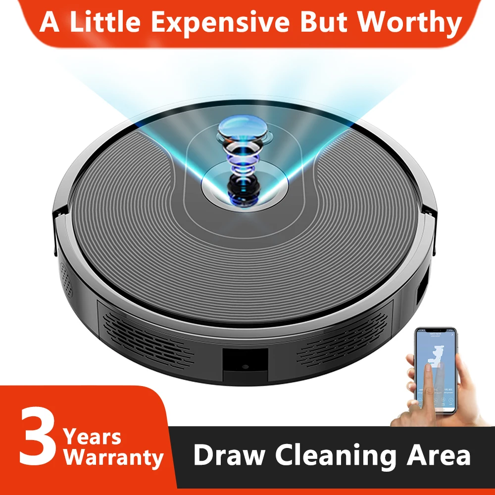 ABIR X6 Robot Vacuum Cleaner with Camera Navigation,WIFI APP controlled,Breakpoint Continue Cleaning,Draw Cleaning Area,Save Map
