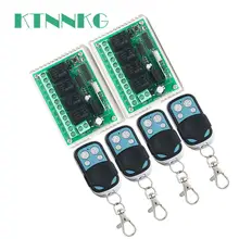 KTNNKG 433Mhz universal wireless remote control switch DC12V 4CH relay module and 4-channel RF remote 433 Mhz transmitter hot dc24v 4ch rf wireless remote control switch system 4receiver