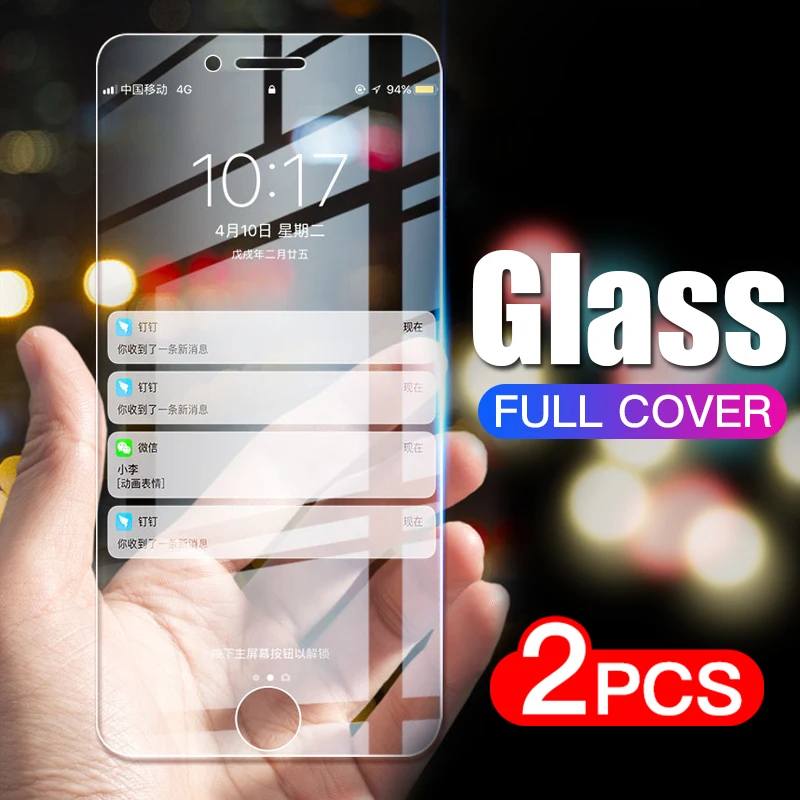 Полное покрытие стекло для iPhone 7 8 Plus 6 6s 5 5s se закаленное X Xr 12mini 11 Pro Xs Max Защита