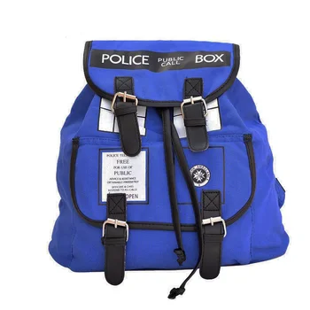 

New Doctor Who Canvas Backpack Printed Anime Dr Who Tardis buckle slouch School bag mochila feminina Backpack