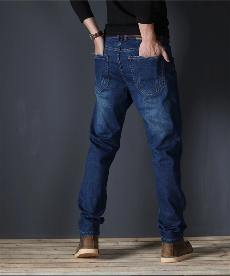 Зимние модные дизайнерские джинсы для мужчин, брендовые высококачественные джинсы Calca Masculina Tamanho, большие размеры 46 48, рр7718
