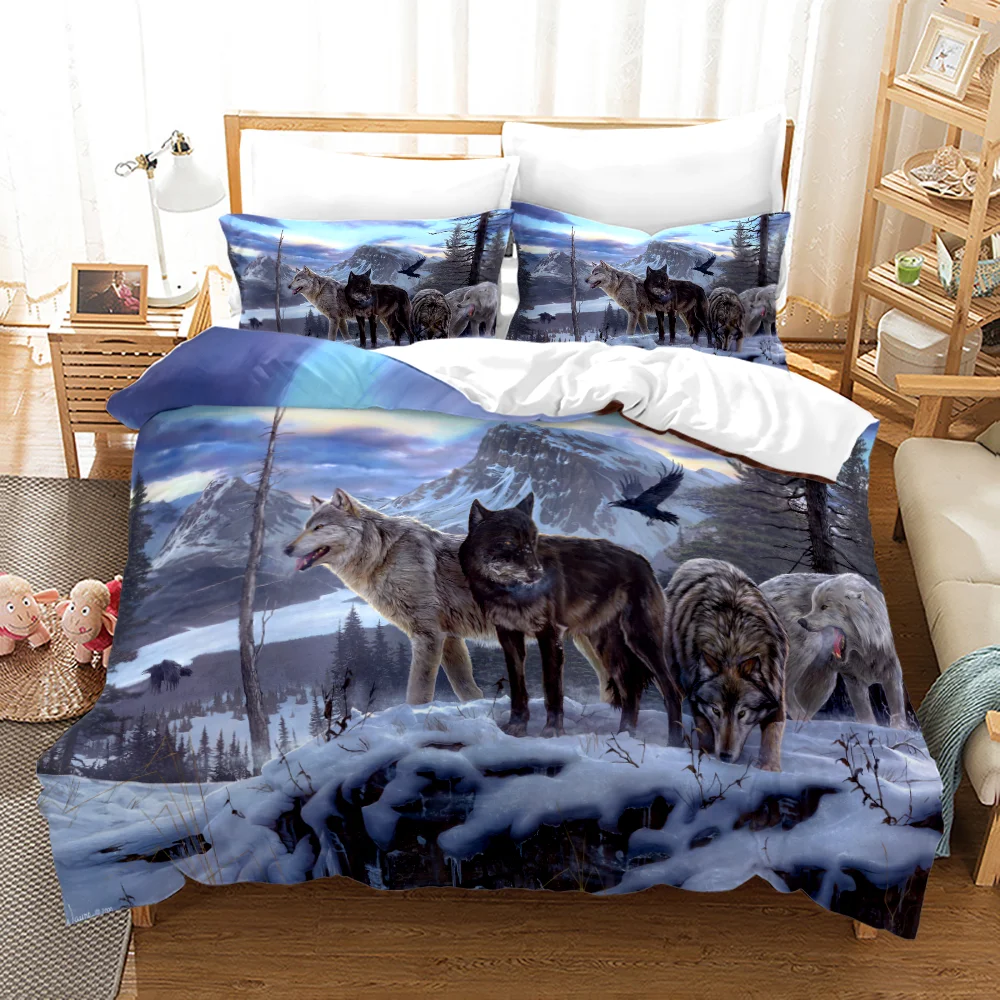 Wolf Bedding Set Single Twin Full Queen King Size Animal Wolf Bed Set