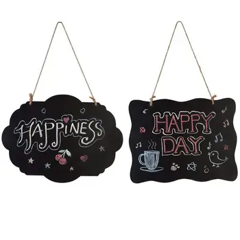 

Chalkboard Sign Double-Sided Message Board with Hanging String - 2 pcs