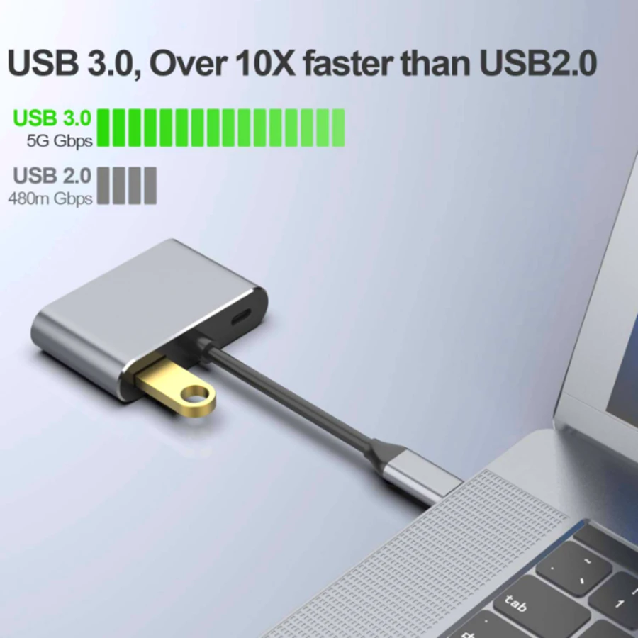 4 в 1 type C USB C к HDMI 4K адаптер VGA USB 3,0 аудио видео конвертер PD 87W быстрое зарядное устройство для Macbook pro Air для samsung