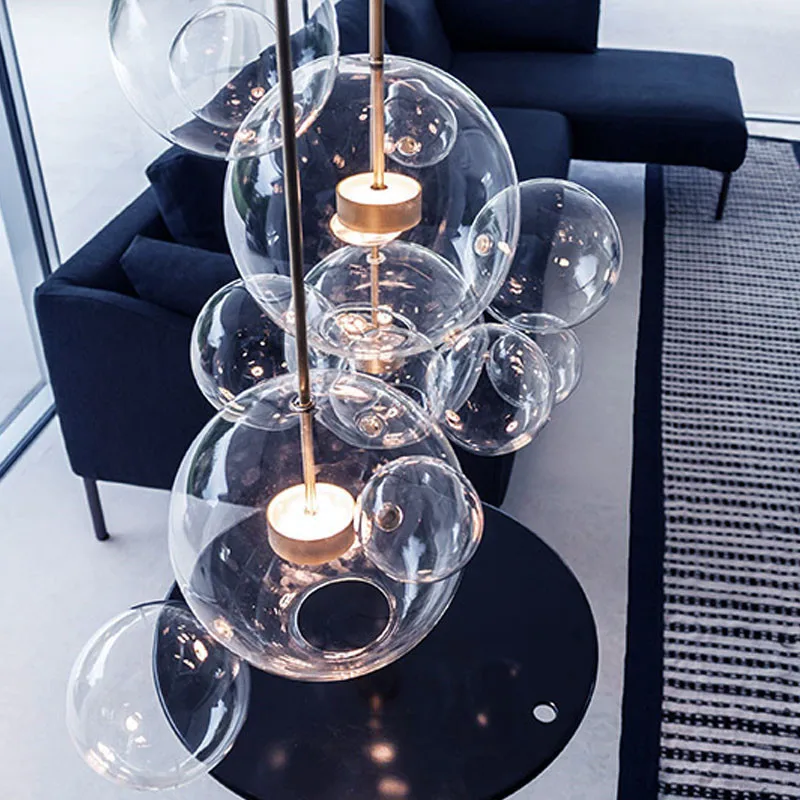 

Nordic Led Bubble Lights Art concise Glass Ball Dining Room Pendant Light Fixtures Loft Bar Hotel Room Light Free Shipping