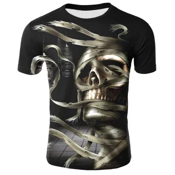 

Free shipping Skull 3D Print t shirt Men Women tshirt Summer Casual Short Sleeve O-neck Streetwear Tops&Tees S-4XL