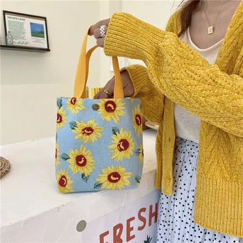 

Ladies Handbag Cloth Canvas Tote Bag Shopping Travel Women Ecological Reusable Shoulder Shopping Bag Lunch Bag