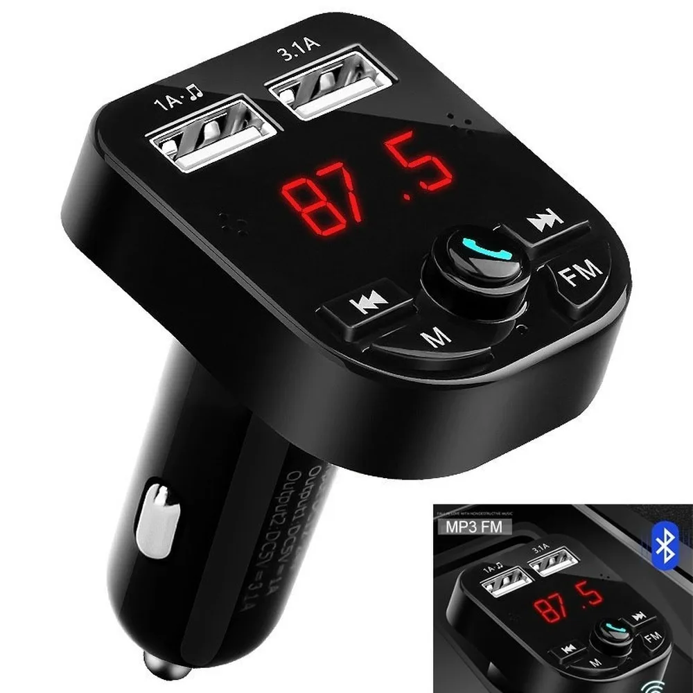 Автомобильный комплект Bluetooth MP3-плеер громкой связи беспроводной fm-передатчик двойной USB автомобильные аксессуары