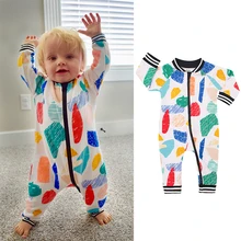 Baby Girl Romper Cotton Spring and Autumn Zipper Jumpsuits for Wind Climbing Clothes