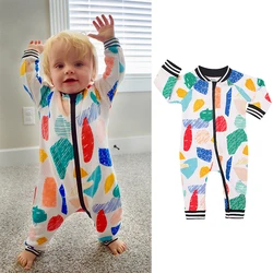 Baby Girl Romper Cotton Spring and Autumn Zipper Jumpsuits for Wind Climbing Clothes