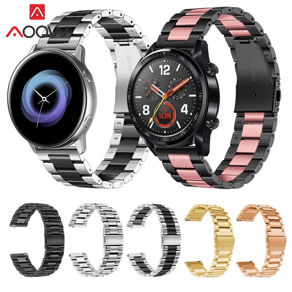Ремешок из нержавеющей стали для Samsung Galaxy Watch 42 мм 46 Active 2 Gear S2 S3 металлический