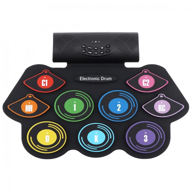 Kit de batterie électrique sur pad en silicone avec 9 batteries +  haut-parleur Bluetooth