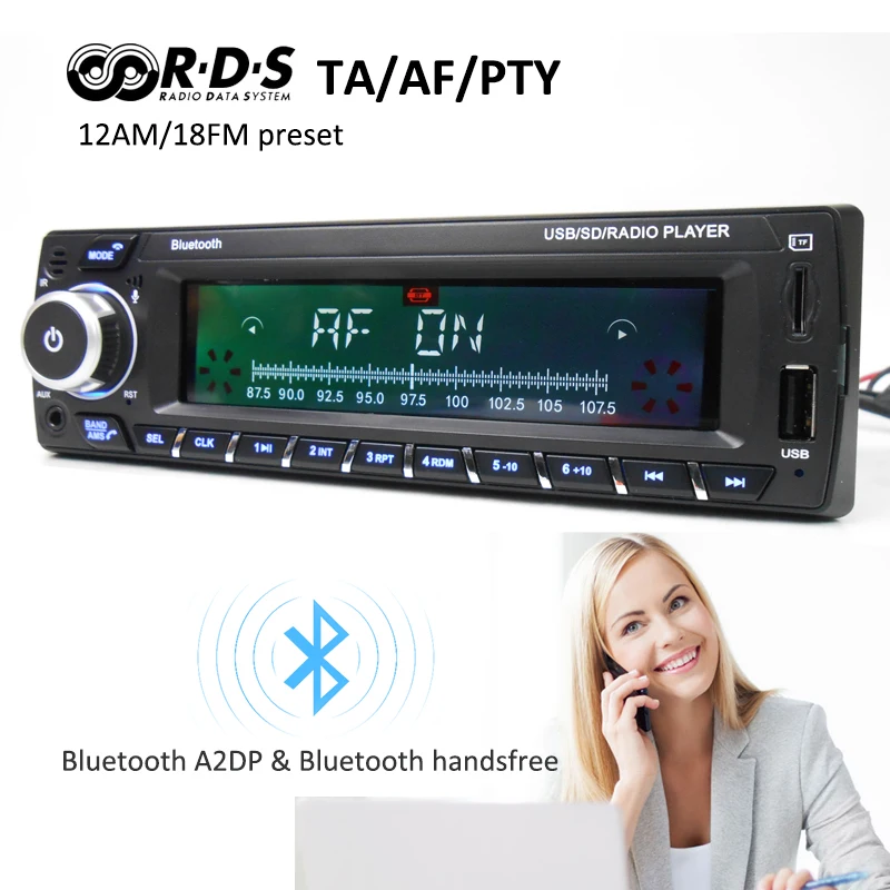 Universal Din Din Audio Llamadas manos libres Bluetooth Reproductor de MP3  Radio FM estéreo de coche