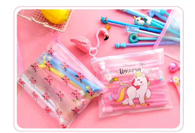Creative 20Pcs/Set Lovely Girl Pink Cartoon Gel Pen Combination Suit Netural Black 0.5mm Signature Pen 100pcs/Lot/5Sets GP567