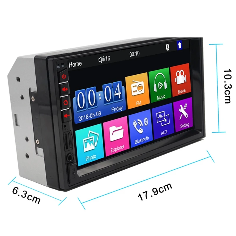 2 Din Автомобильный мультимедийный Радио Hd 7 дюймов контактный экран стерео Bluetooth 12 В 2Din Fm Iso мощность Aux вход Авто Mp5 плеер Sd Usb, 70