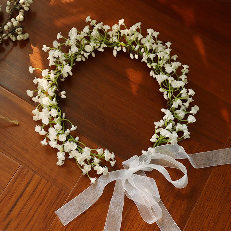 White Gypsophila Wreath Bridal Headhand Accessories For hair accessories bridal hair accessories
