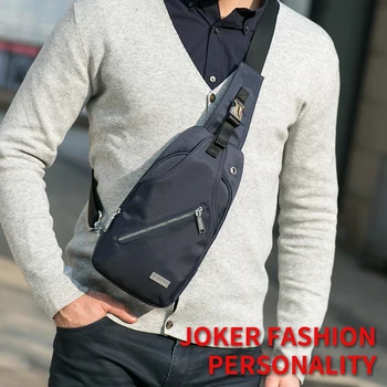 

Men's Messenger bag Oxford cloth Short Trip Chest Bags Crossbody Casual phone bags Man Headphone jack Multifunction Handbag