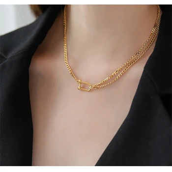 

Gold Color Cuban Chain Necklaces U Shape Link Linked Necklaces for Women Minimalist Necklace Everyday Jewelry 2020