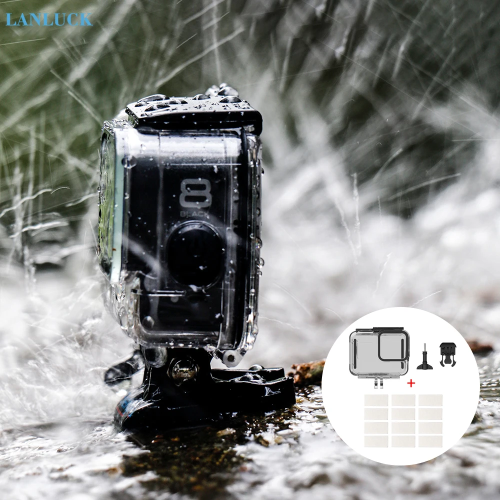 60 м водонепроницаемый чехол для GoPro Hero 8 черный защитный чехол для подводного погружения противотуманная пленка для Go Pro 8 аксессуар