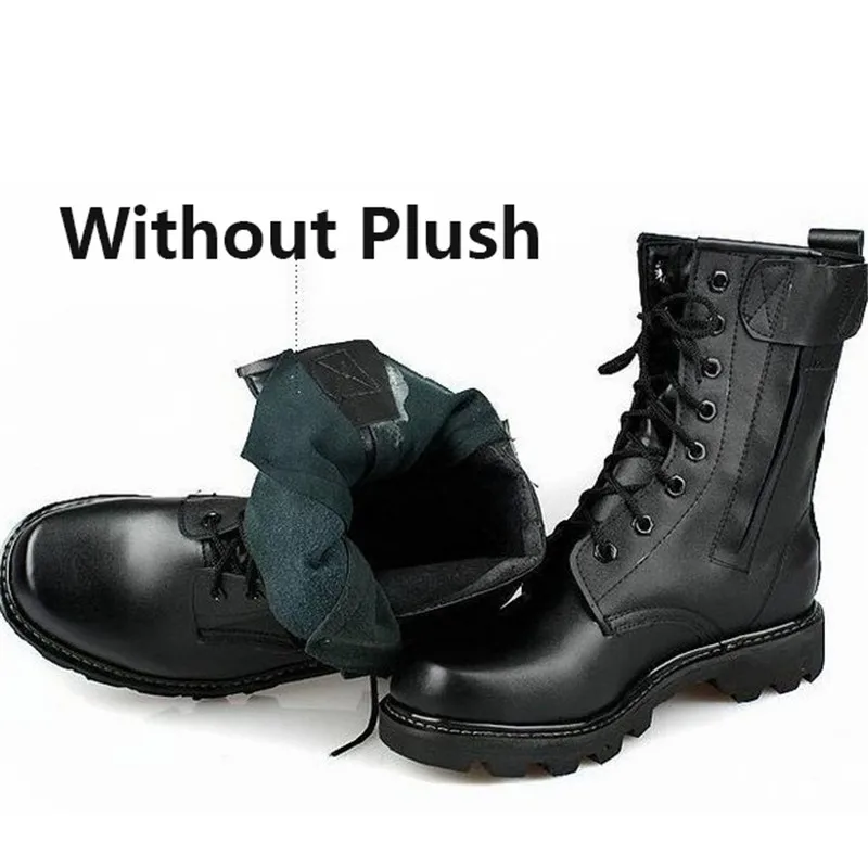 UPUPER/Военные мужские ботинки; зимняя обувь; мужские военные ботинки; водонепроницаемые кожаные армейский ботинки; Мужская Рабочая обувь; - Цвет: WithOut