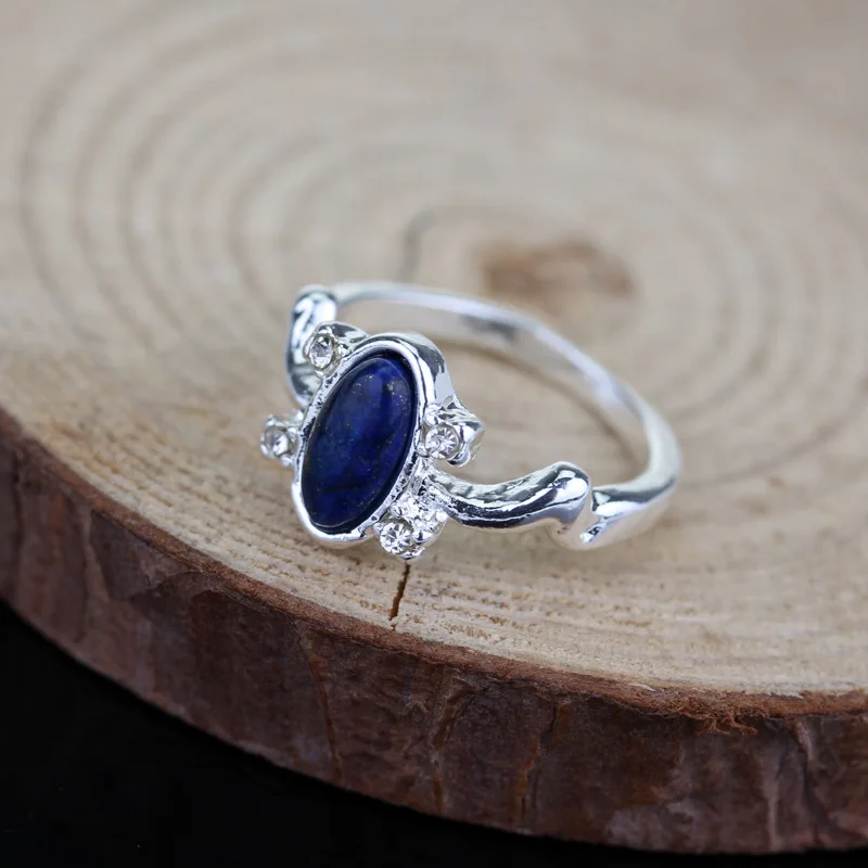 Women Fashion Accessories Vampire Diaries Ring Jewelry Classic Elena's Daylight Blue Stone Rings