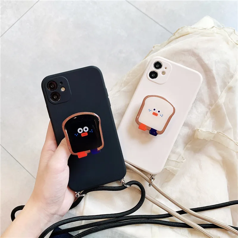 Милый мультяшный Тост Хлеб подставка чехол для телефона iPhone 11 Pro Max 7 8 Plus SE 2020 X XR XS
