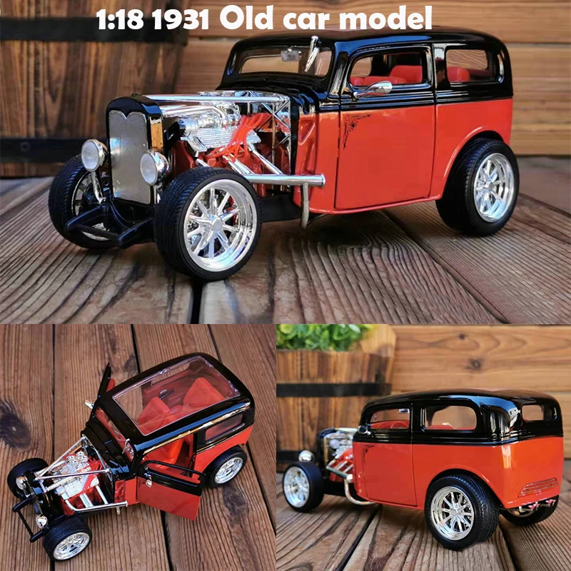 Тонкая 1:18 1931 старая модель автомобиля красная дверь может быть открытая модель коллекции сплава