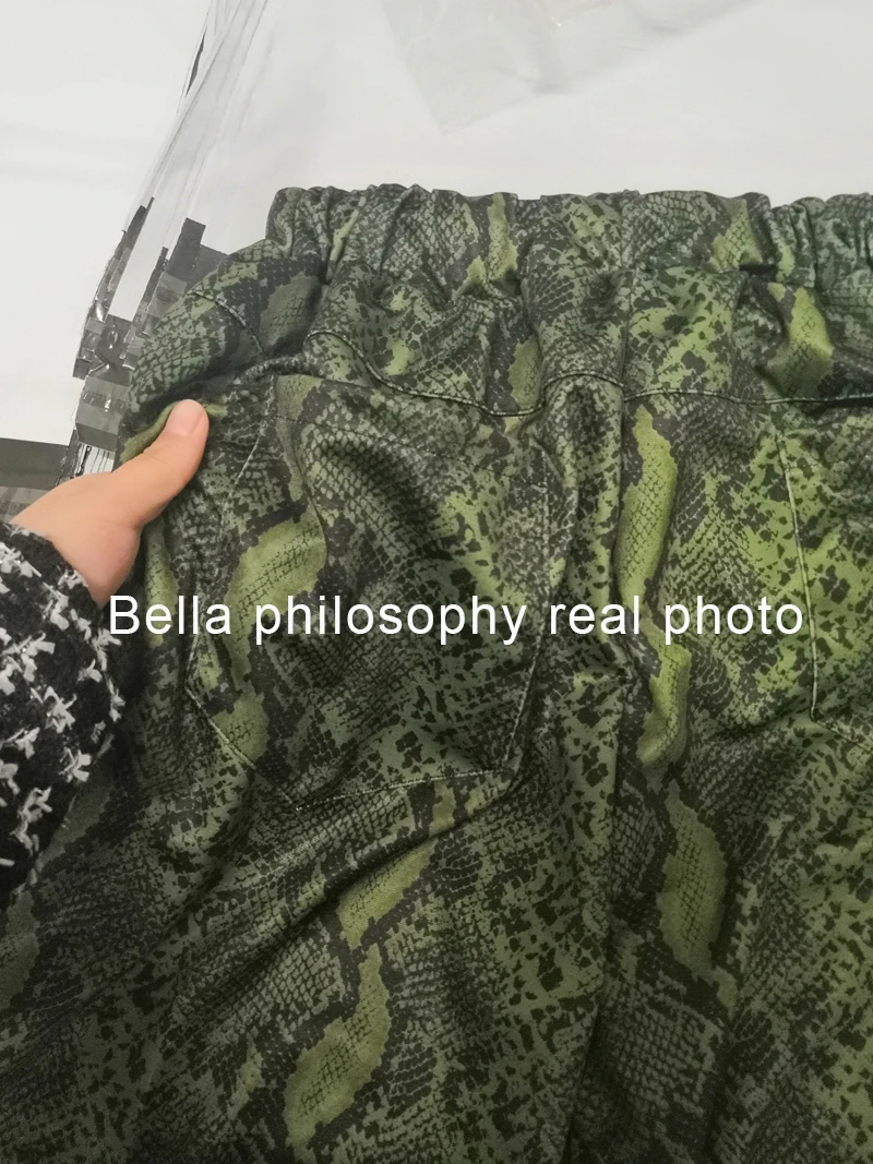 Bella philosophy/ брюки для девочек со змеиным принтом; Pantalones Mujer Cintura Alta; свободные женские брюки с высокой талией в стиле Харадзюку