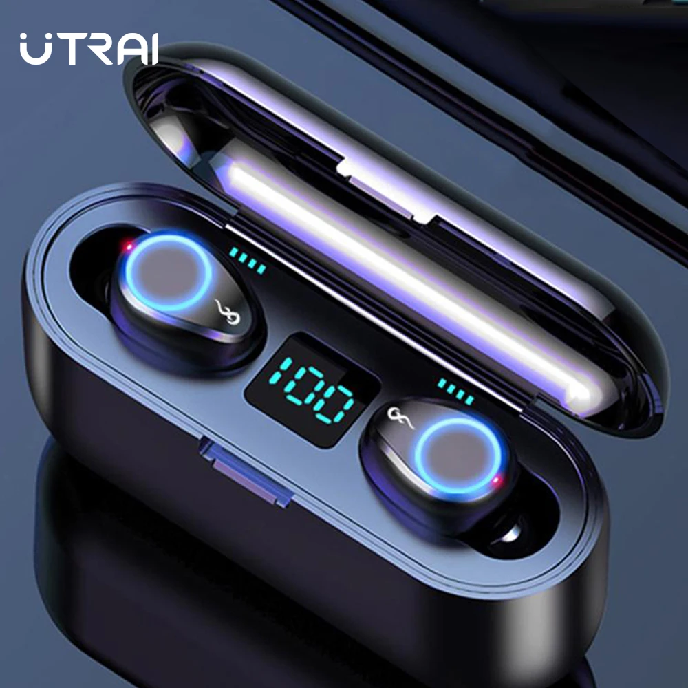 

UTRAI Wireless Earphones Bluetooth 5.0 TWS Headset Touch Control LED Stereo Earbuds With Microphone Power Bank For iPhone Xiaomi