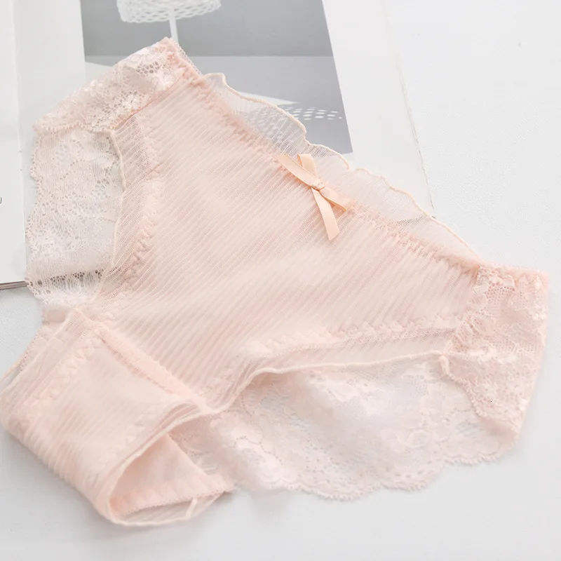 Roseheart женские модные зеленые розовые хлопковые кружевные сетчатые сексуальные трусики с низкой талией Нижнее белье Трусы 3 шт 3 цвета трусы
