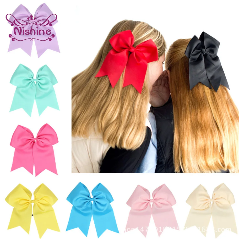 

Nishine 18*19 CM Solid Color Dovetail Bowknot Elastic Hairband Fashion DIY Handmade Bows Infant Hair Rope Sweet Toddler Headwear