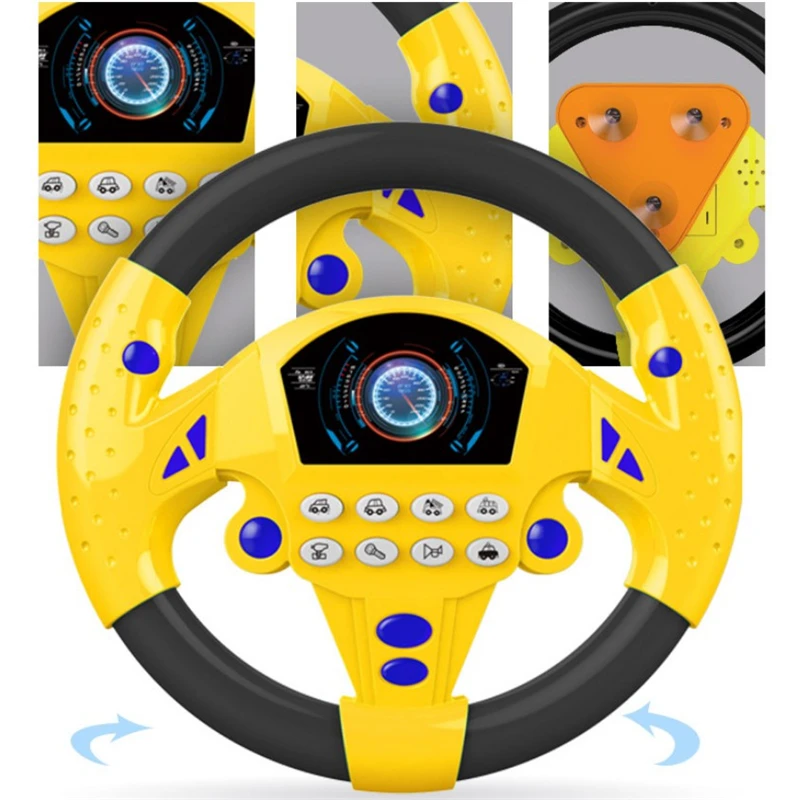 

Baby Toys Copilot Steering Wheel Kids Electric Musical Instruments Toy Simulation Co-pilot Music rhythm Steering Wheel Cool Toys