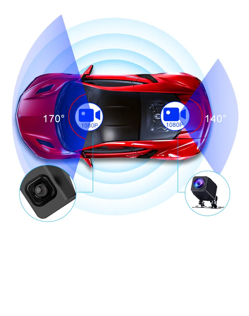 차량용 DVR 비디오 녹음기 주차 모니터 대시 캠, 와이파이 GPS, IMX415 백미러, 11 인치, 3840x2160P, 4K, 1080P