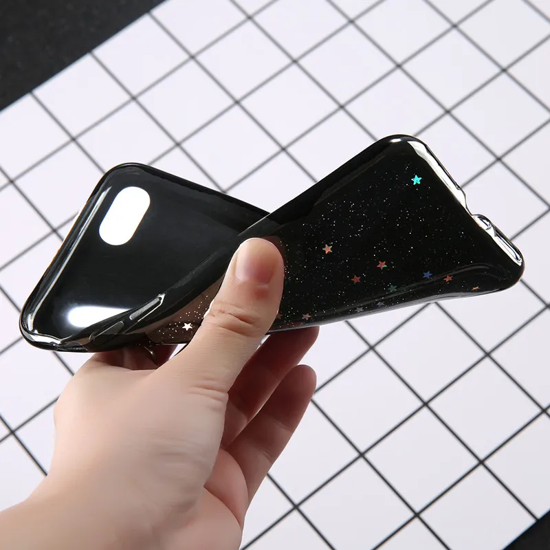 Прозрачный блестящий чехол со звездами для iphone 12 11 Pro XS MAX mini se 2020 7 8 plus XR мягкий из