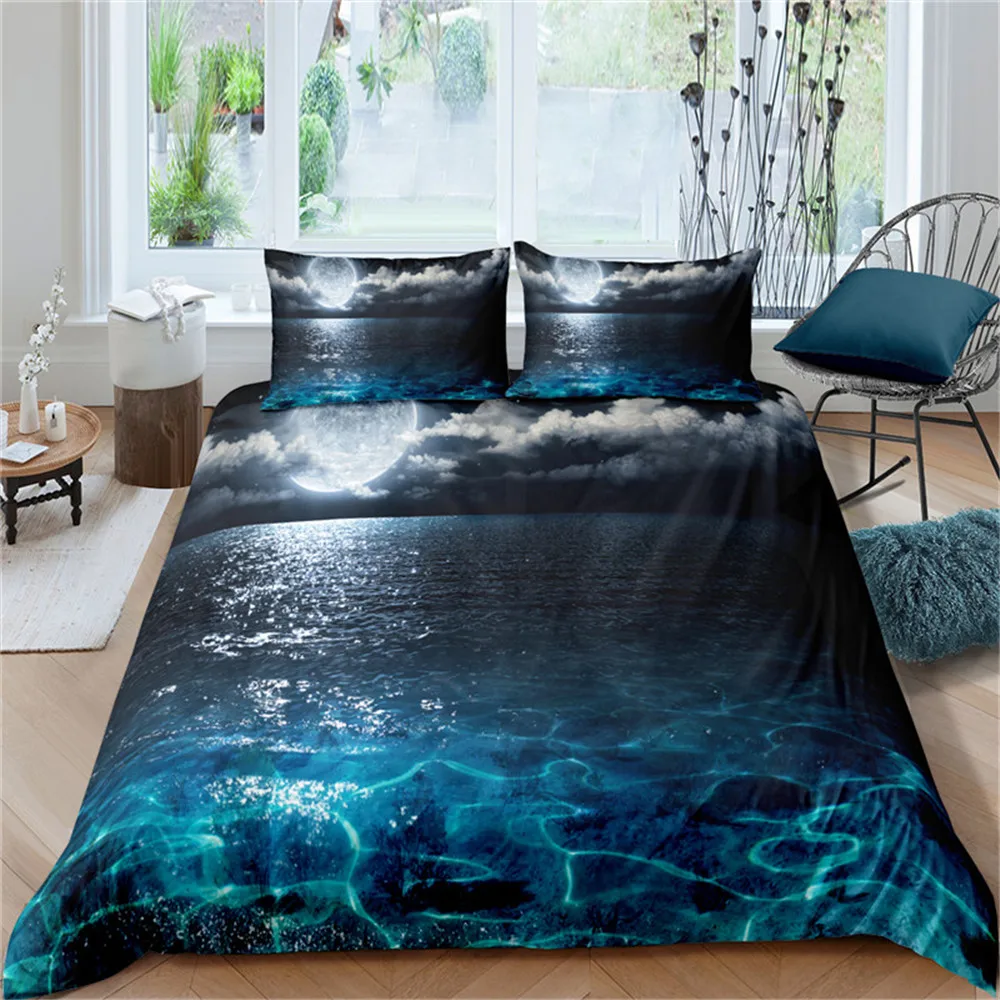 3D Star Moon 40 Bed Pillowcases Quilt Duvet Cover Set Single Queen King AU Carly 