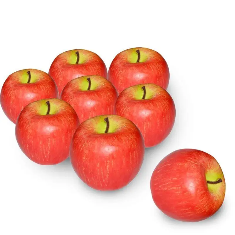 

8 Pcs Foam Artificial Lifelike Simulation Solid Apple Model Fake Fruit for Home Decoration Red