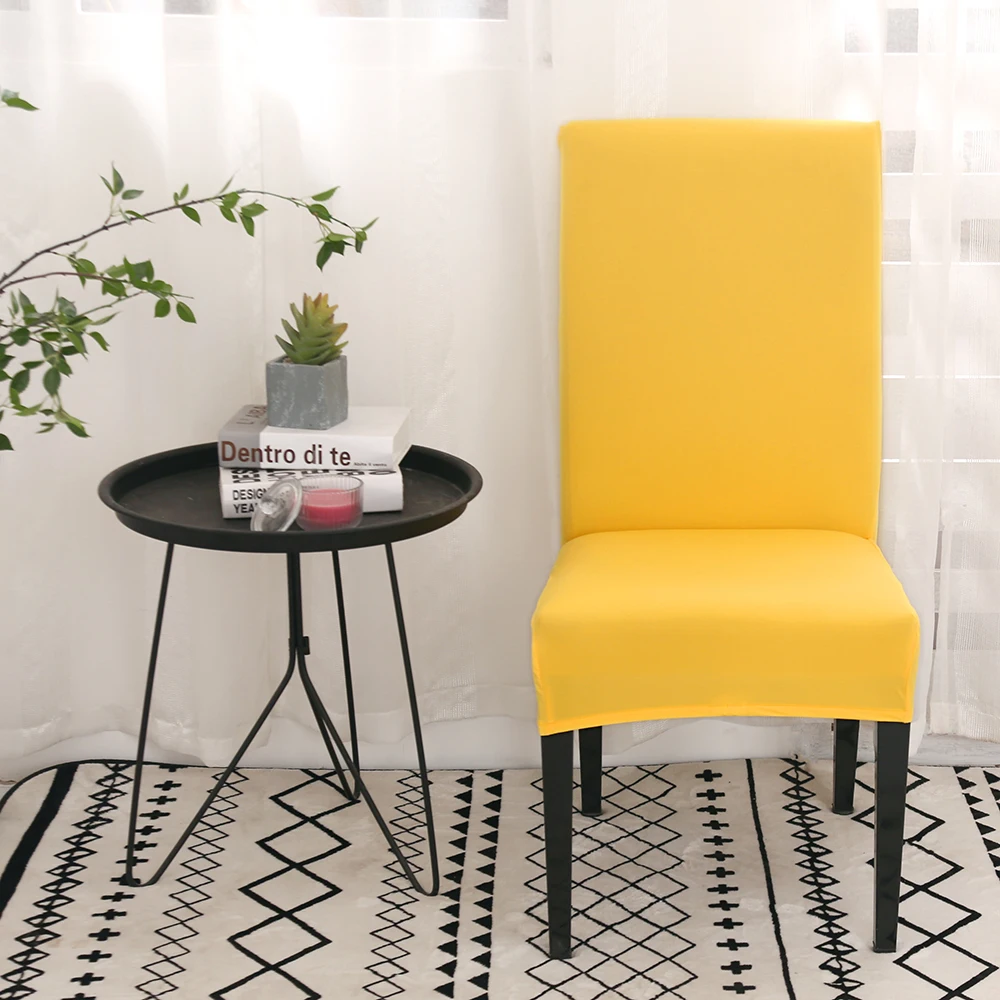 Сплошной цвет чехол для кресла спандекс стрейч эластичные чехлы на стулья белый для столовой банкета отеля кухни свадьбы - Цвет: R