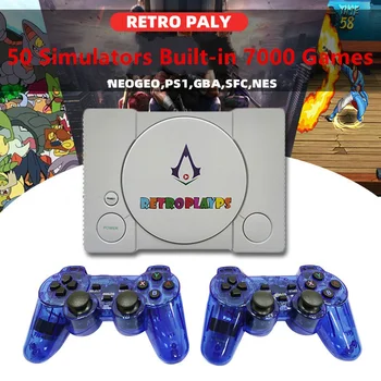

16Bit HD HDMI TV Retro Raspberry Pi Family Video Game Console Handheld Built-in 50 Simulator 7000 HDPS1 Classic Games 2 Gamepads