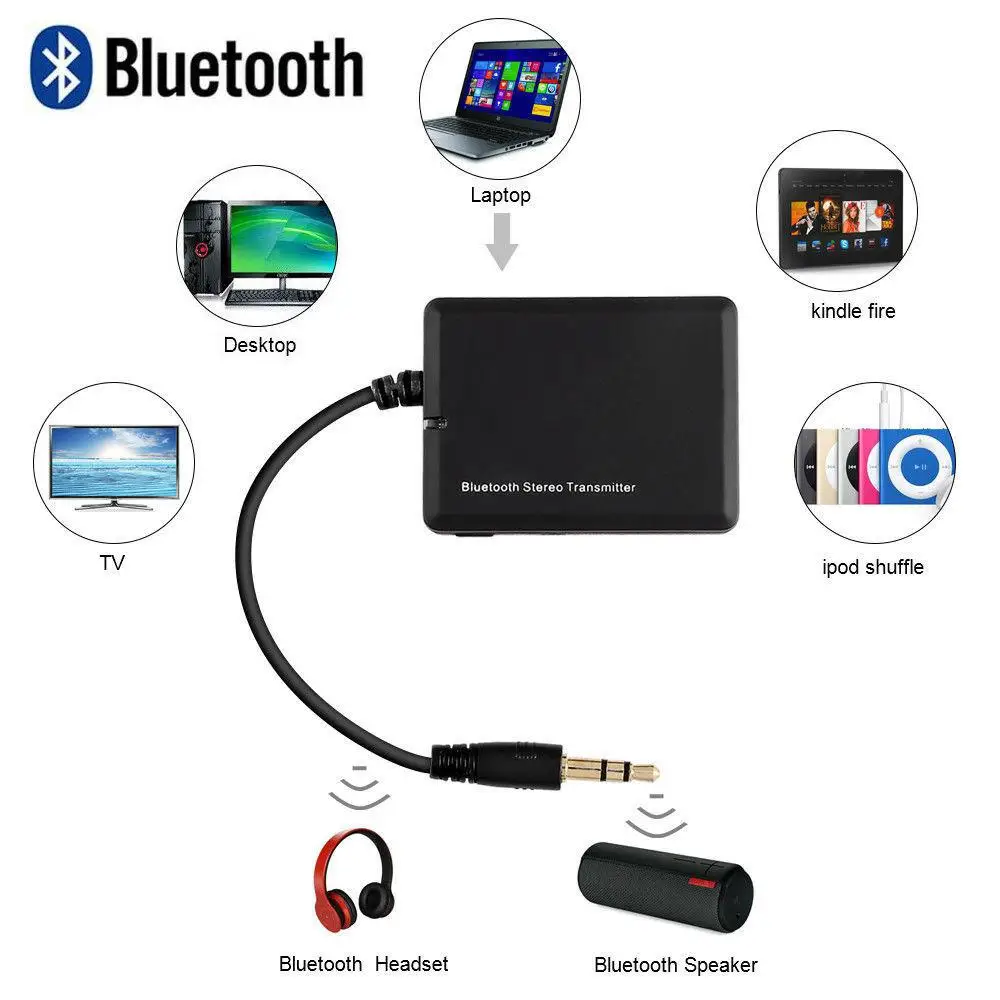 Kuulee Bluetooth передатчик аудио 3,5 мм Передатчик Адаптер для ТВ ПК MP3 наушников