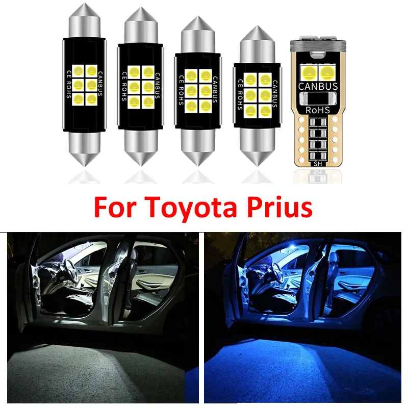 

11pcs White Interior LED Light Bulbs Package Kit For Toyota Prius 2004-2015 T10 31MM Map Dome Trunk Lamp Car Accessories