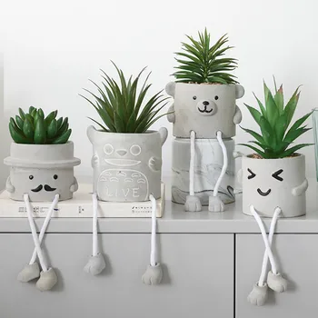 

Nordic Potted Decoration Creative Hanging Foot Doll Succulent Plant Cactus Fake Green Plant Decoration Indoor Living Room