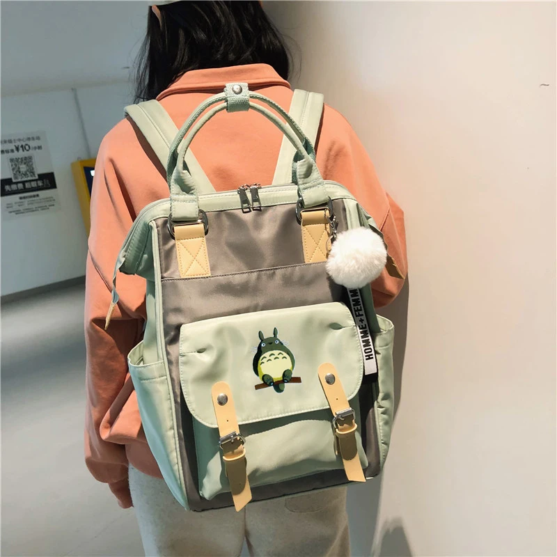 Harajuku Тоторо водонепроницаемый нейлоновый женский рюкзак в японском стиле шикарная школьная сумка для девочек-подростков дорожные рюкзаки Mochila