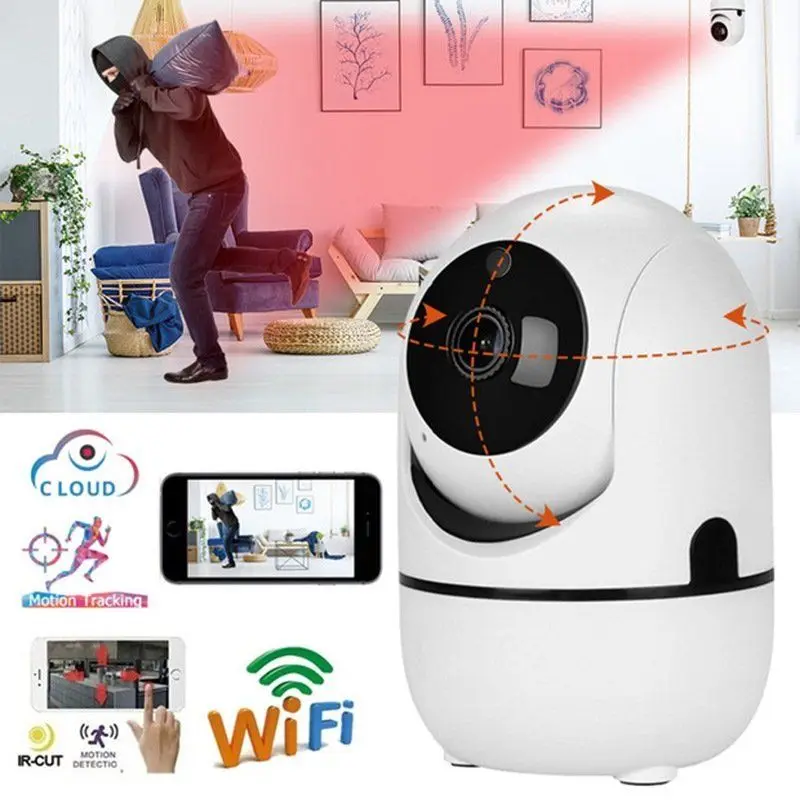 

Wireless Smart IP Camera WiFi HD 1080P Camera IR-cut Automatic Tracking PTZ Camera Two Way Audio Camera Support 64G TF Card