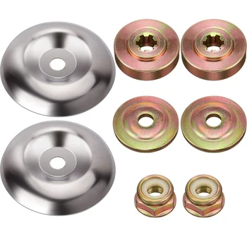 

8 Pieces Weed Lawnmower Blade Adapter Kit Weed Grass Blade Adapter Include Thrust Washer Rider Plate Collar Nut