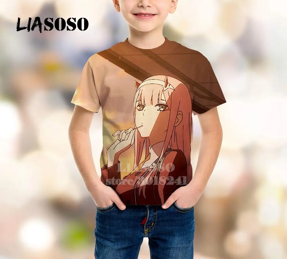 Детский свитер с принтом «Zero Two» футболка с 3D принтом «Darling In The Franxx» Детский свитер для подростков с короткими рукавами для мальчиков и девочек B169-01 - Цвет: 4