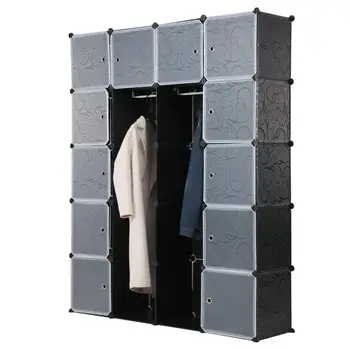 

20 Lattice DIY Assembled Wardrobe Storage Wardrobe Simple Wardrobe Hanging Clothes Storage Cabinet Baby Wardrobe Home Furniture