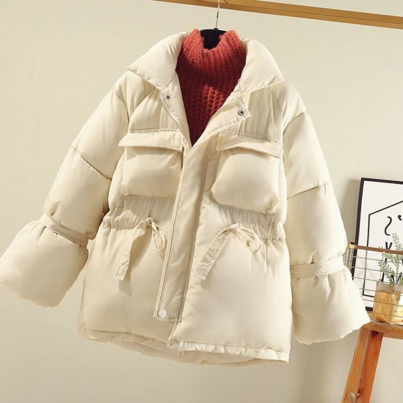 WHITNEY WANG Parkas зимняя модная уличная Одноцветный мешок Парка женская хлопковая стеганая куртка