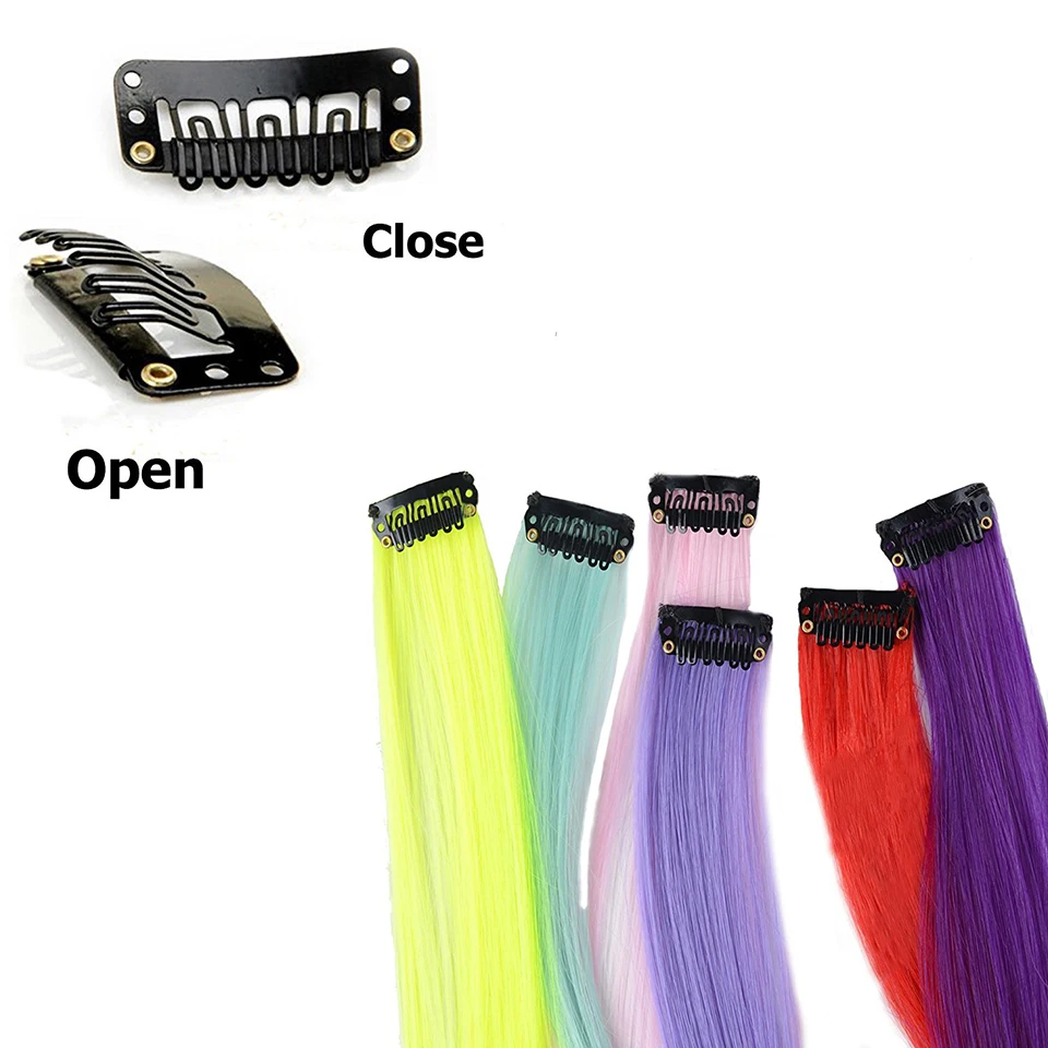 Lupu Rainbow Highlighted Synthetic Hair Girl One Chip In Hair Extension Hairpin Long Straight Hair Clip For Hair False Hair