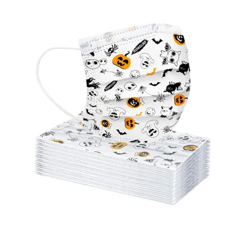 

Face Mask Non Wove Cartoon pumpkin Masks Reusable Protection dustproof Breathable Outdoor Halloween party Facemask Mascarillas