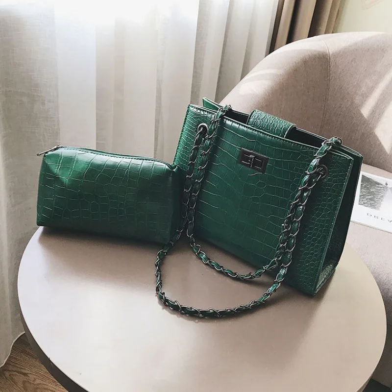 

Small Bag Women's 2020 Spring New Style Chain Versatile Shoulder Square Sling Bag Stone Pattern Shoulder Bag Different Size Bags